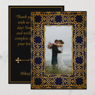 Golden Woven Celtic Knot   Thank You Card