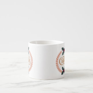 “Golden Wreath of Christmas Elegance” Espresso Cup