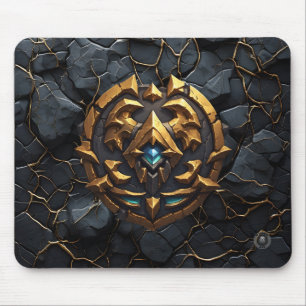 Golden Wyrm Dragon Gaming Mouse Pad