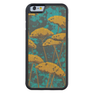 Golden Yarrow Garden with Blue Background Carved Maple iPhone 6 Bumper Case
