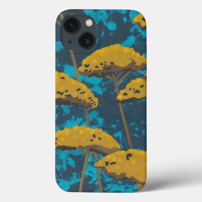 Golden Yarrow Garden with Blue Background Case-Mate iPhone Case (Back)