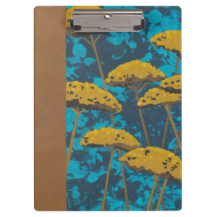 Golden Yarrow Garden with Blue Background Clipboard