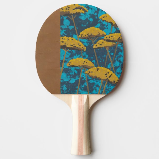 Golden Yarrow Garden with Blue Background Ping-Pong Paddle (Front)