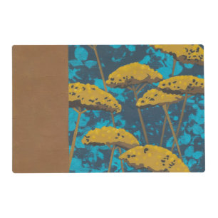 Golden Yarrow Garden with Blue Background Placemat