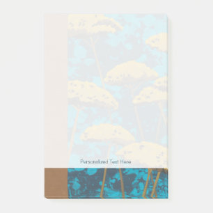 Golden Yarrow Garden with Blue Background Post-it Notes