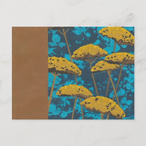 Golden Yarrow Garden with Blue Background Postcard