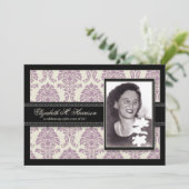 Golden Years Damask Birthday Party Invite (lilac) (Standing Front)
