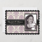 Golden Years Damask Birthday Party Invite (lilac)