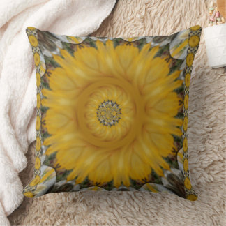Golden Yellow Africa Traditional Natural art Color Throw Pillow