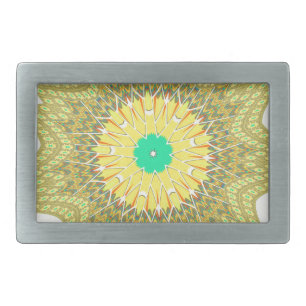 Golden Yellow African ethnic tribal pattern Art  Belt Buckle