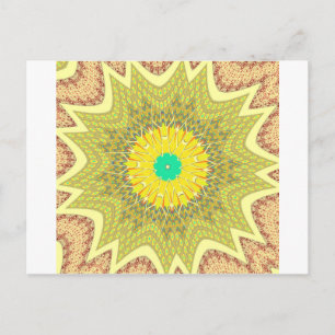 Golden Yellow African ethnic tribal pattern Art  Postcard