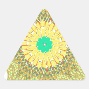 Golden Yellow African ethnic tribal pattern Art  Triangle Sticker
