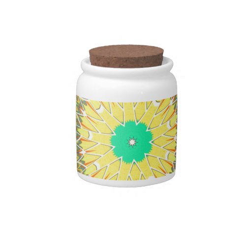gOLDEN YELLOW African ethnic tribal pattern Candy Jar