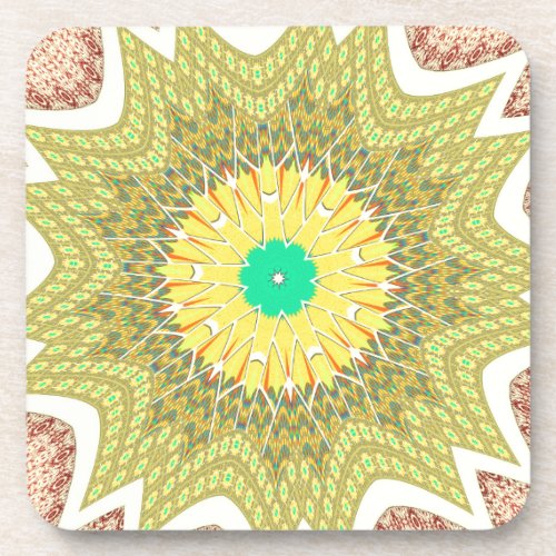 gOLDEN YELLOW African ethnic tribal pattern Coaster