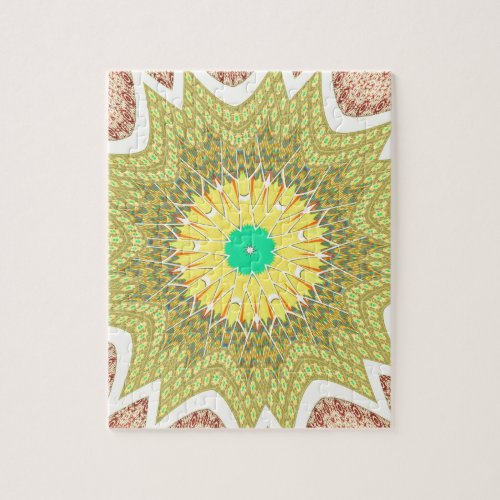 gOLDEN YELLOW African ethnic tribal pattern Jigsaw Puzzle