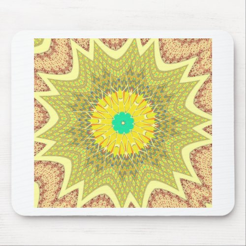 gOLDEN YELLOW African ethnic tribal pattern Mouse Pad
