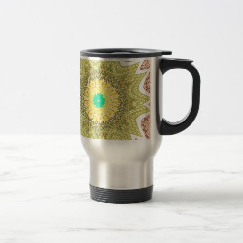 gOLDEN YELLOW African ethnic tribal pattern Travel Mug