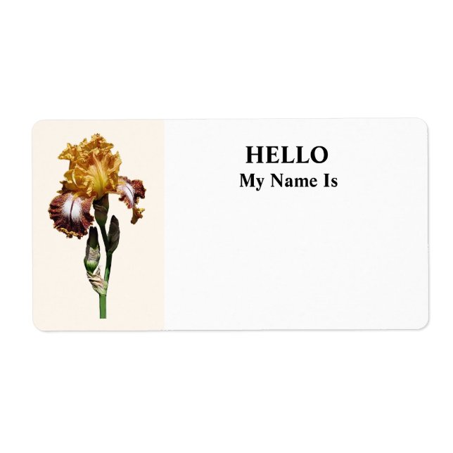Golden Yellow and Bronze Iris Label (Front)