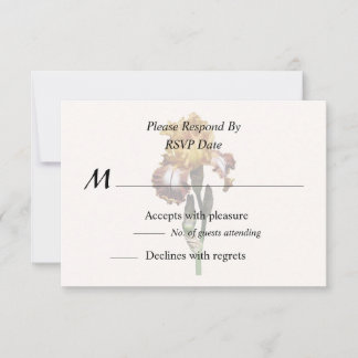 Golden Yellow and Bronze Iris RSVP Card