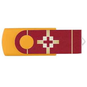 Golden yellow and red crosses flash drive