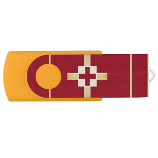 Golden yellow and red crosses  flash drive