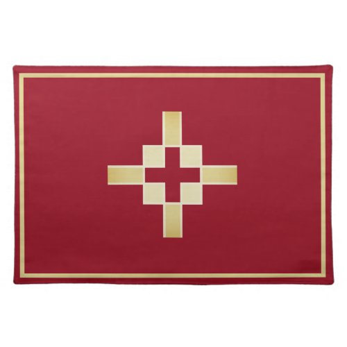 Golden yellow and red crosses prayer cloth placemat