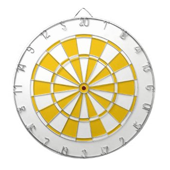 Golden Yellow And White Dart Board by asyrum at Zazzle