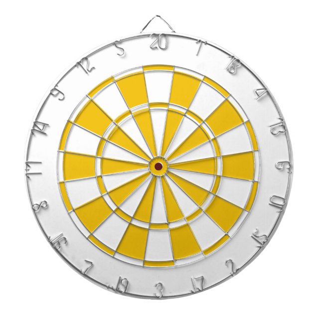 golden yellow and white dart board (Front)