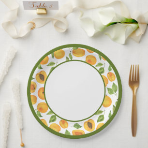 Golden Yellow Apricot Botanical Paper Plate