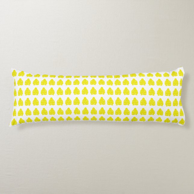 Golden Yellow Asian Moods Buddah Boys Body Pillow (Front)
