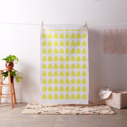 Golden Yellow Asian Moods Buddah Boys -Large Scale Fabric