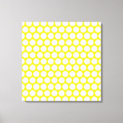 Golden Yellow Asian Moods Ikat Dots Canvas Print