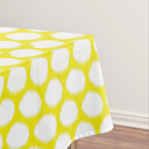 Golden Yellow Asian Moods Ikat Dots Tablecloth