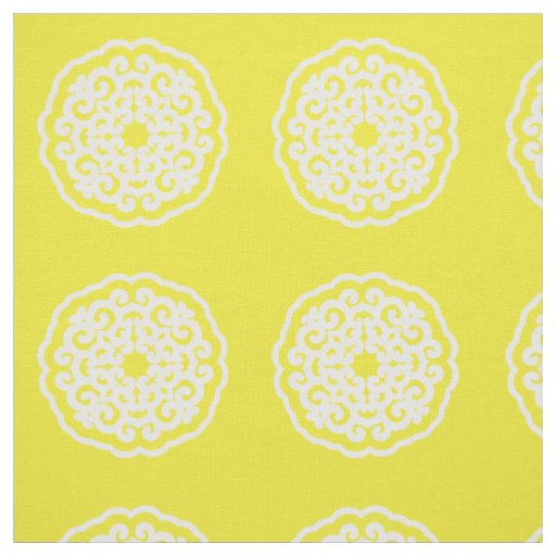 Golden Yellow Asian Moods Mandalla ~ small pattern Fabric