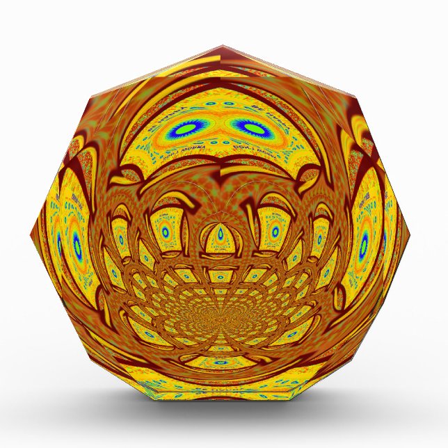 Golden Yellow Baseball Glove Art Print Acrylic Award (Front)