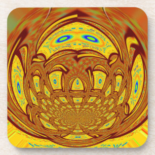 Golden Yellow Baseball Glove Art Print Beverage Coaster