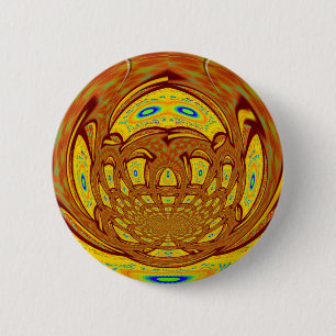 Golden Yellow Baseball Glove Art Print Button