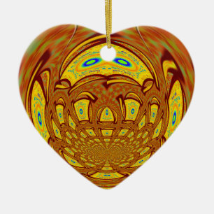 Golden Yellow Baseball Glove Art Print Ceramic Ornament