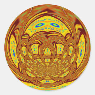 Golden Yellow Baseball Glove Art Print Classic Round Sticker