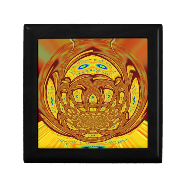 Golden Yellow Baseball Glove Art Print Gift Box (Front)