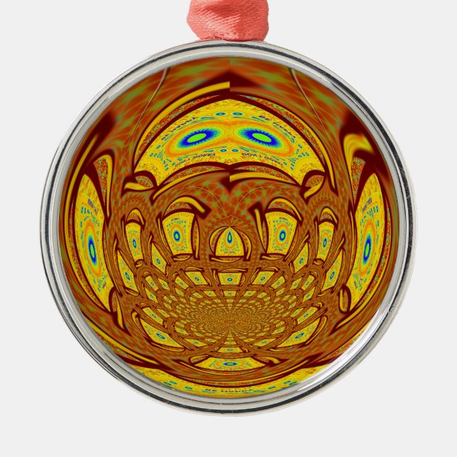 Golden Yellow Baseball Glove Art Print Metal Ornament (Front)