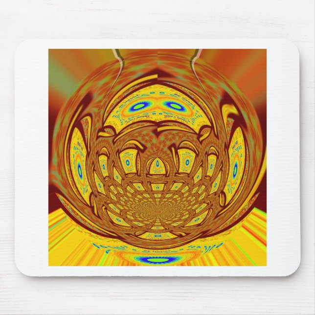 Golden Yellow Baseball Glove Art Print Mouse Pad (Front)