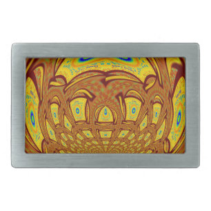 Golden Yellow Baseball Glove Art Print Rectangular Belt Buckle