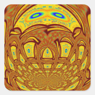 Golden Yellow Baseball Glove Art Print Square Sticker