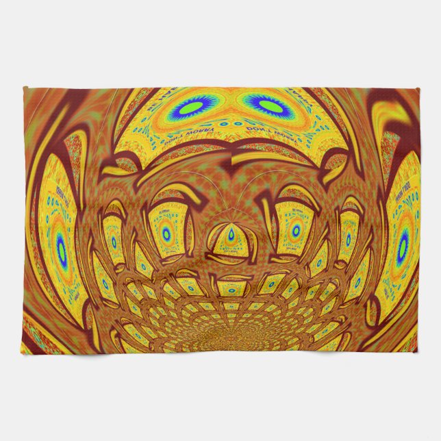 Golden Yellow Baseball Glove Art Print Towel (Horizontal)