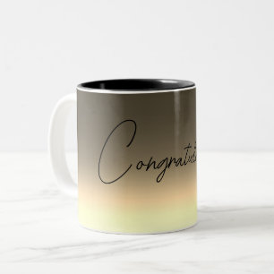 Golden yellow beige ombre gradient Two-Tone coffee mug
