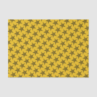 Golden Yellow Black Stars Tissue Paper