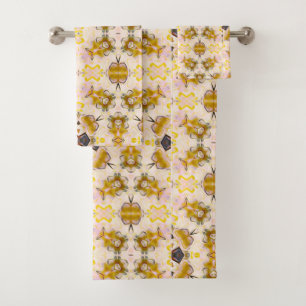 Golden Yellow Blossom Print Towel