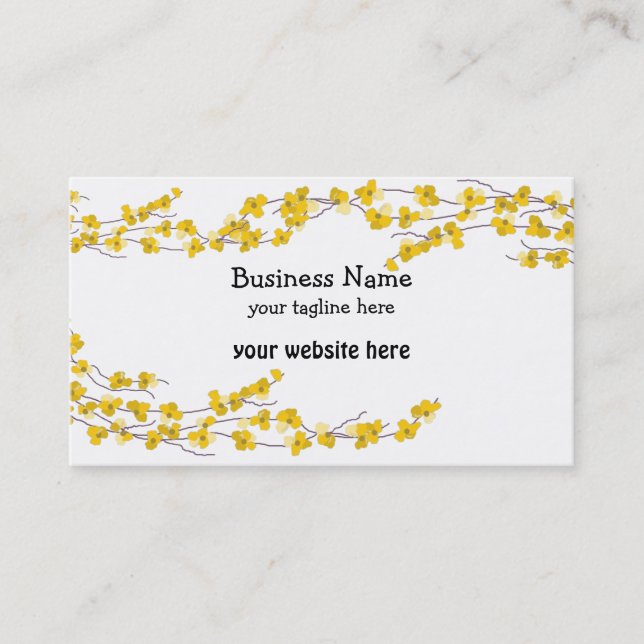 Golden Yellow Blossoms Business Card (Front)