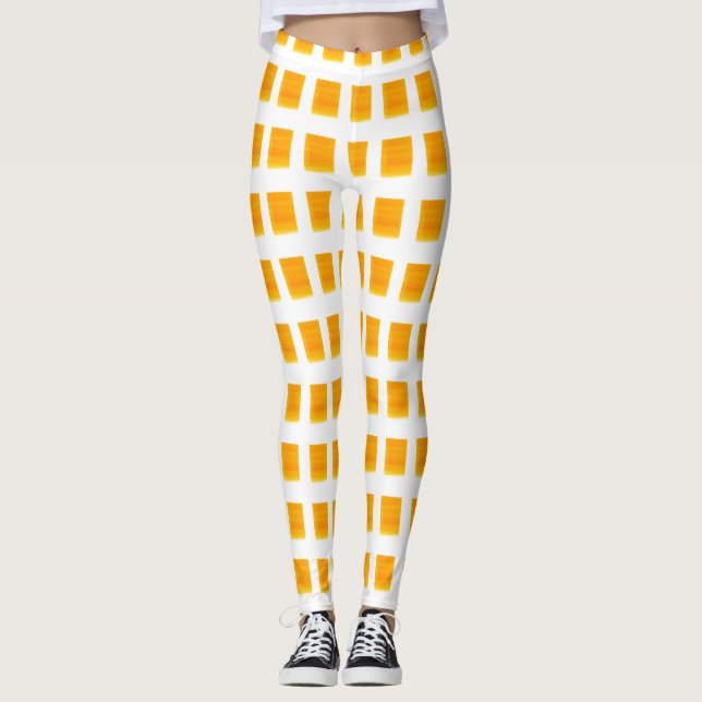 Golden Yellow Checkered Leggings (Front)